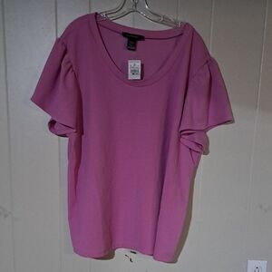 Ashley Stewart Fuchsia Short Sleeve Top